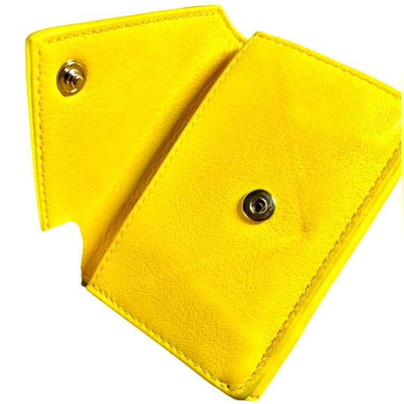 Balenciaga Paris Papier Mini Wallet in Neon Yellow Leather - EUC - Picture 6 of 14